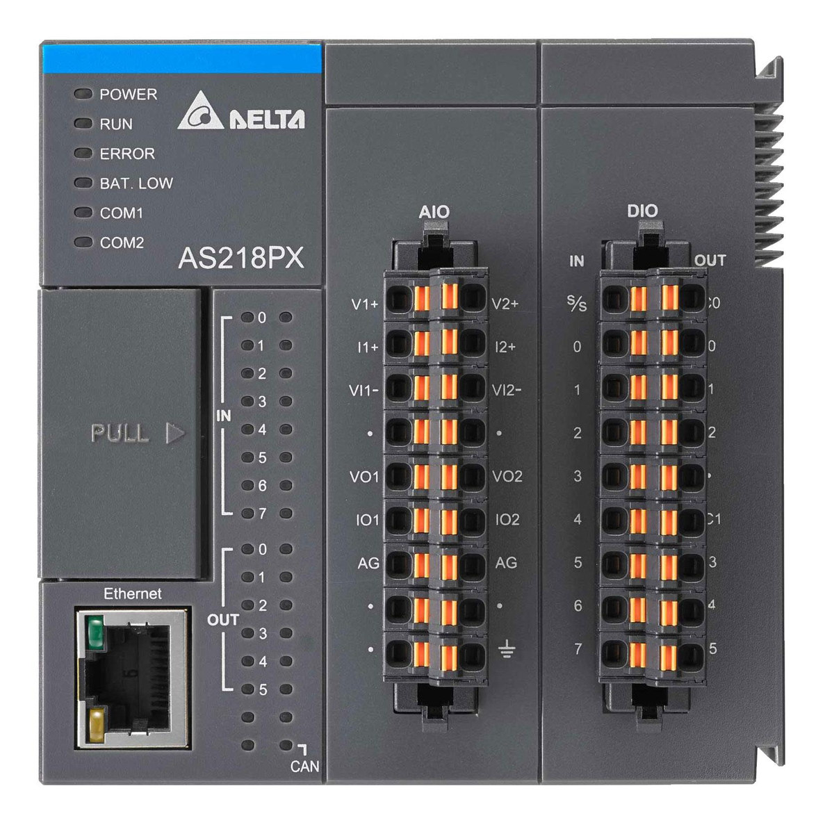 Industrial PLC controller Delta model AS218RX-A,  Part number AS218RX-A