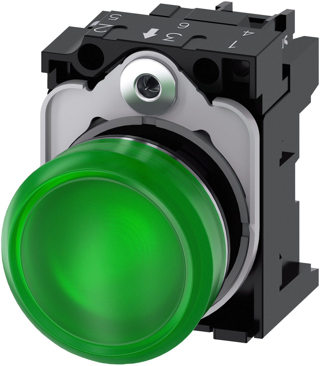 Industrial indicator light Siemens model 3SU11526AA401AA0,  Part number 3SU11526AA401AA0