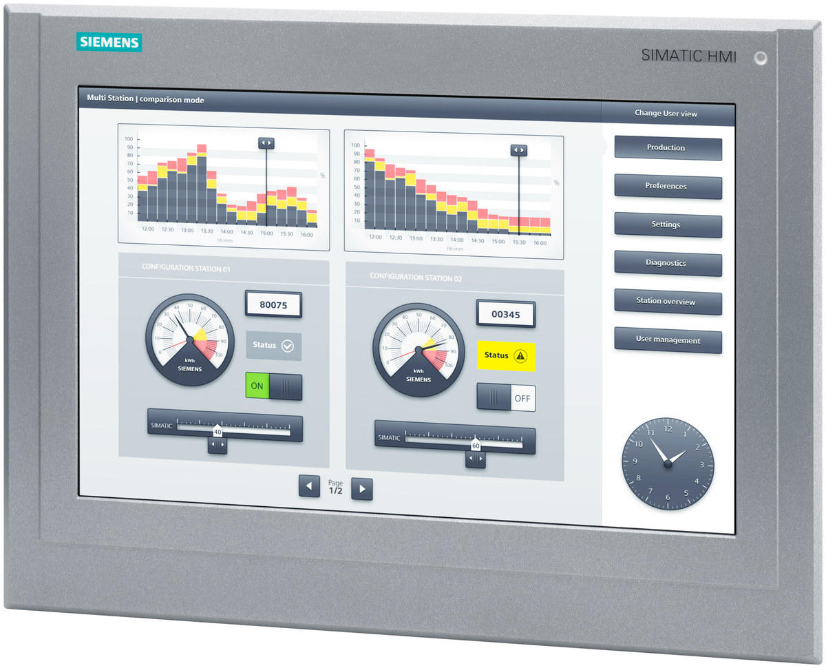 Industrial operator panel Siemens model 6AV21240QC130AX0,  Part number 6AV21240QC130AX0