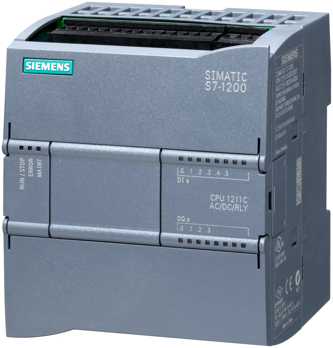 PLC controller Siemens CPU 1211C AC/DC/Relay model 6ES7211-1BE40-0XB0,  Part number 6ES72111BE400XB0