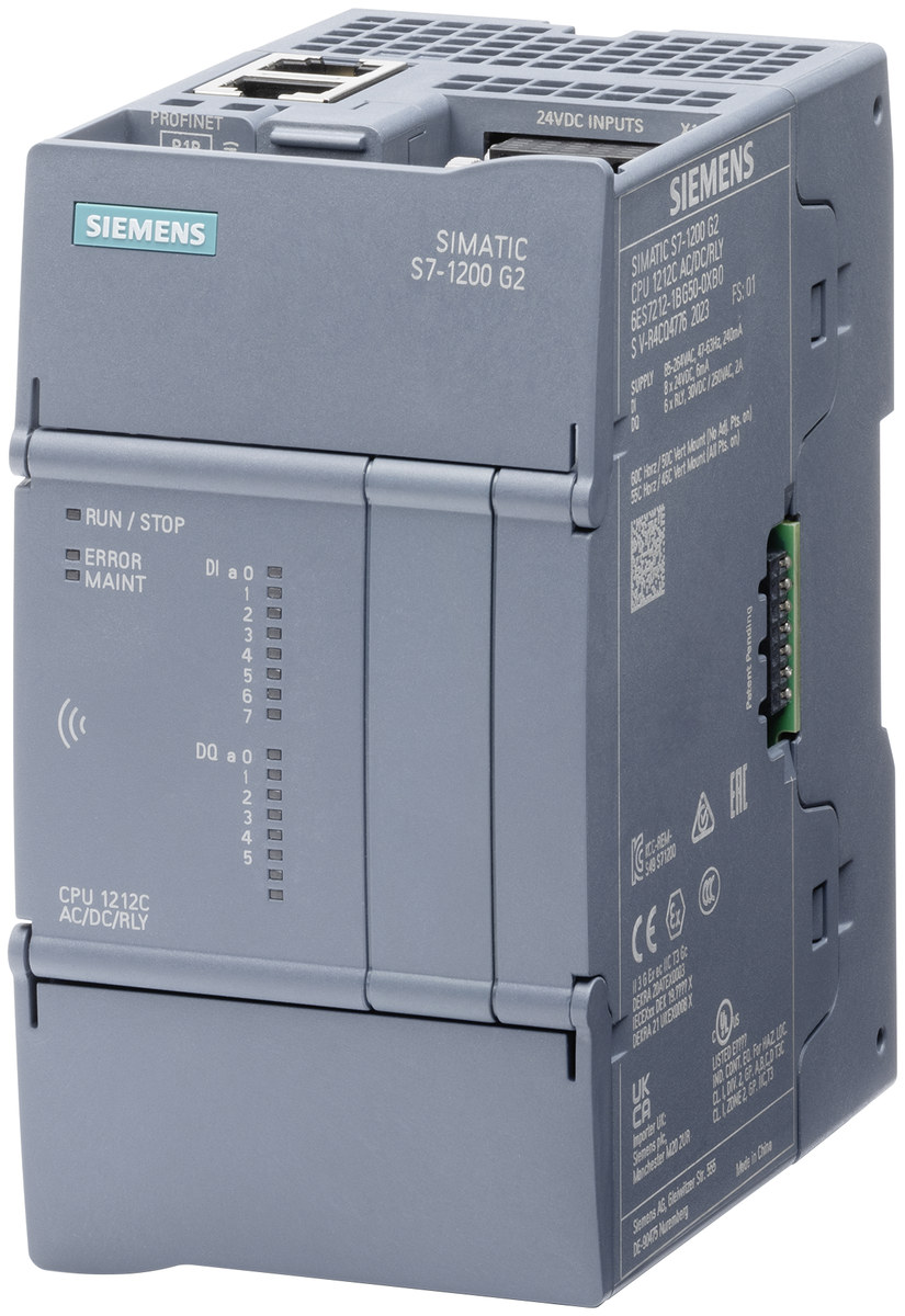 Industrial PLC controller Siemens CPU 1212FC DC/DC/DC model 6ES7212-1AF50-0XB0,  Part number 6ES72121AF500XB0