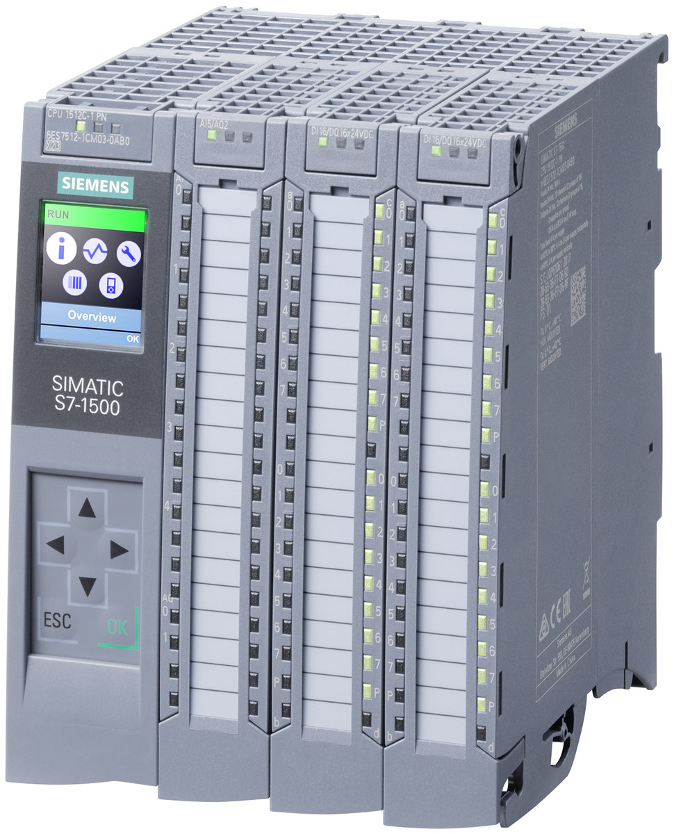Industrial PLC controller Siemens CPU 1512C-1 PN model 6ES7512-1CK01-0AB0,  Part number 6ES75121CK010AB0