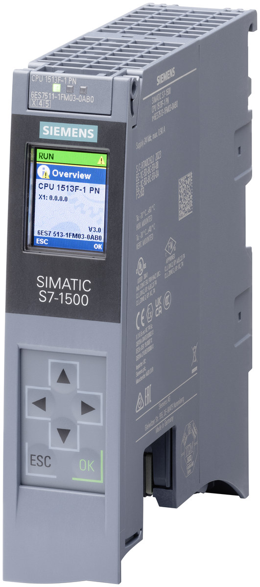 کنترلر PLC صنعتی Siemens CPU 1513F-1 PN مدل 6ES7513-1FM03-0AB0، پارت‌نامبر 6ES75131FM030AB0